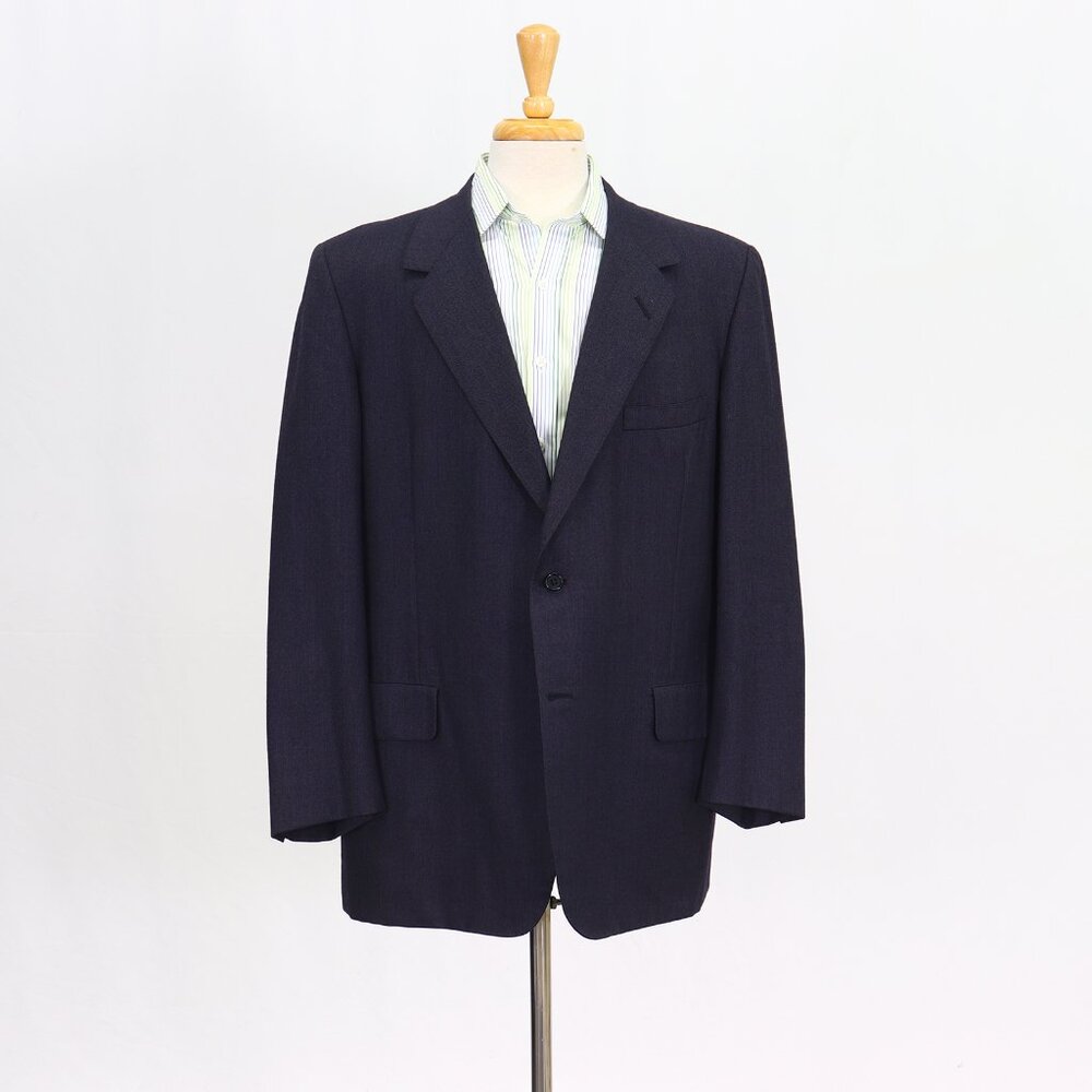 Oxxford Clothes Rare Tones 46L Navy Blazer Sport Coat Jacket 2-Button Solid Y805